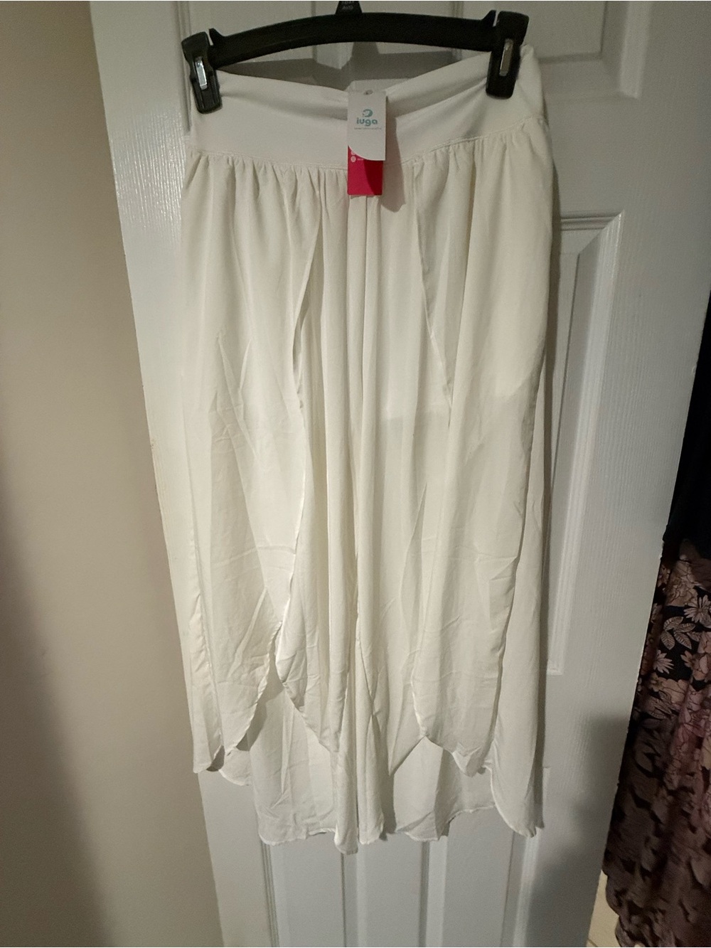 Women's Cream Flowing wide leg pants